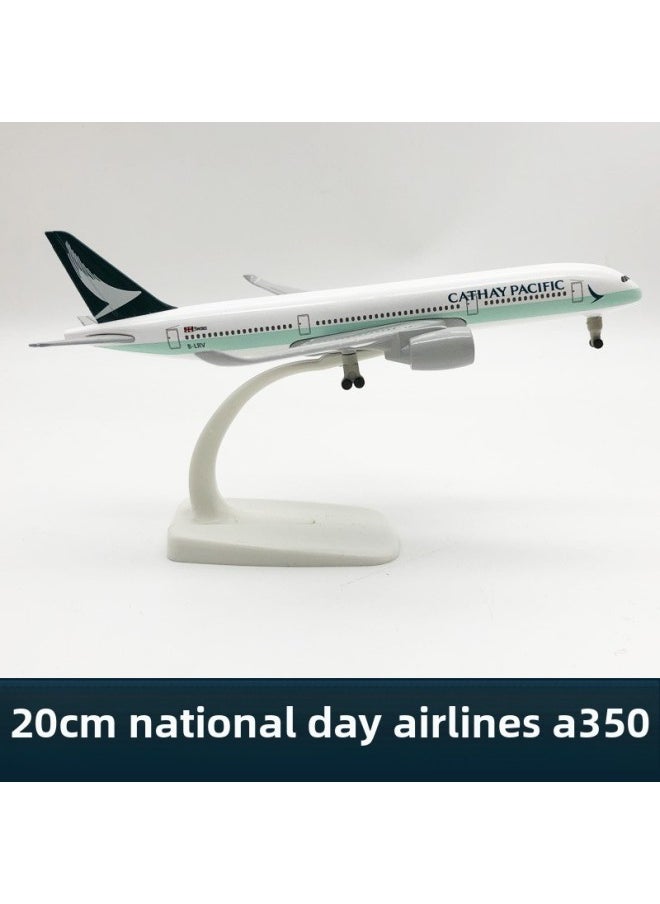 20cm Aircraft Model Alloy Solid Domestic And Foreign Major Aviation Boeing 737 Airbus 380 Ornaments Simulation Model-Color:20cm Cathay 350  - Image 1