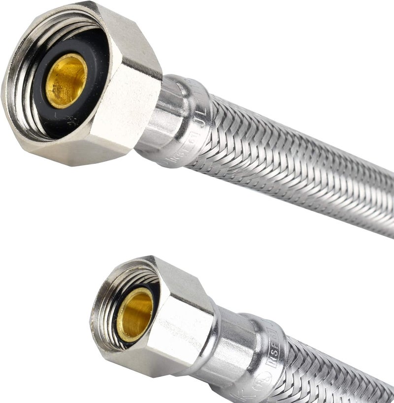 Plumb Pak PP23808 EZ Faucet Supply Tube - 30 Inch Stainless Steel, 3/8 X 1/2 In Compression X FIP - Image 1