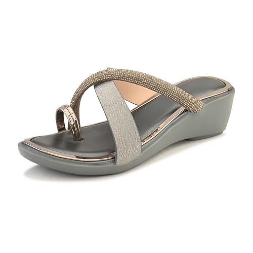 Centrino Women's Wedge Heel Sandals | Stylish Slip-On Sandals for Ladies | Soft Cushioned Footbed for Comfort | Elegant & Trendy Design | Lightweight and Durable Fashion Footwear 9410-8 - Image 1