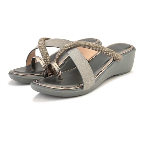 Centrino Women's Wedge Heel Sandals | Stylish Slip-On Sandals for Ladies | Soft Cushioned Footbed for Comfort | Elegant & Trendy Design | Lightweight and Durable Fashion Footwear 9410-8 - Image 3