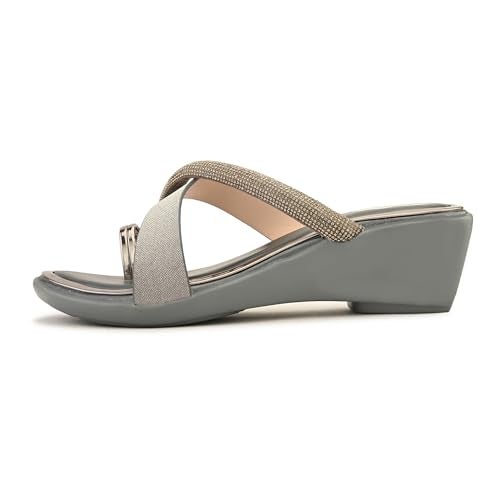 Centrino Women's Wedge Heel Sandals | Stylish Slip-On Sandals for Ladies | Soft Cushioned Footbed for Comfort | Elegant & Trendy Design | Lightweight and Durable Fashion Footwear 9410-8 - Image 5