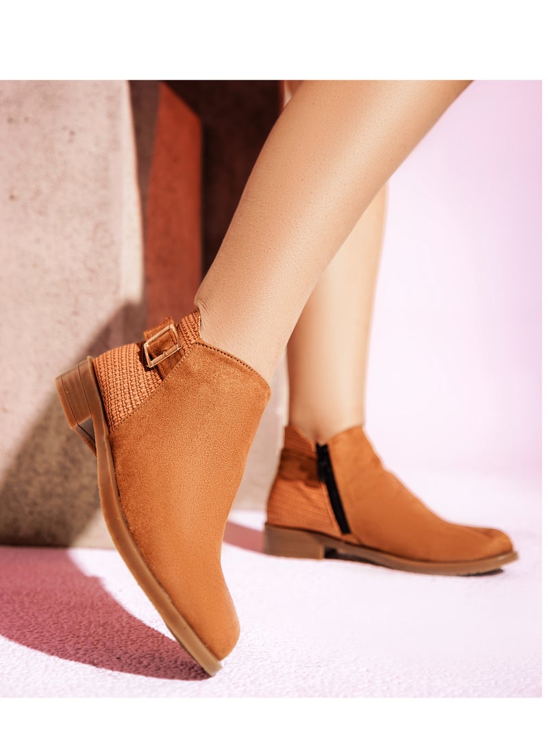 LIFESTYLISH - Ankle Boot Flat Suede With Zipper G-29 - Havan - Image 1