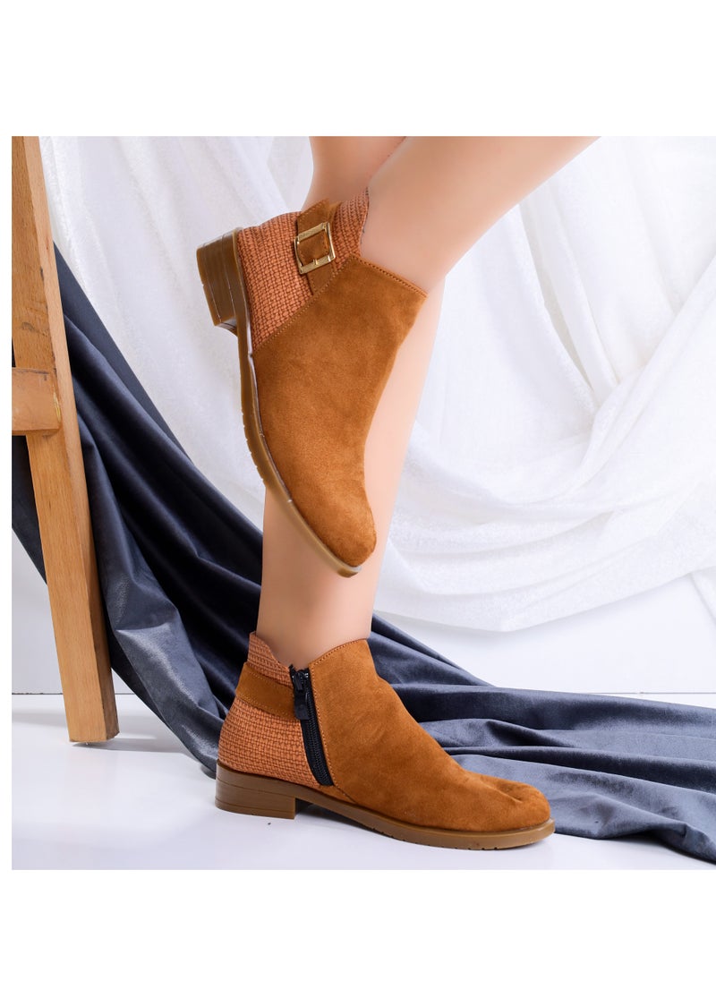 LIFESTYLISH - Ankle Boot Flat Suede With Zipper G-29 - Havan - Image 1