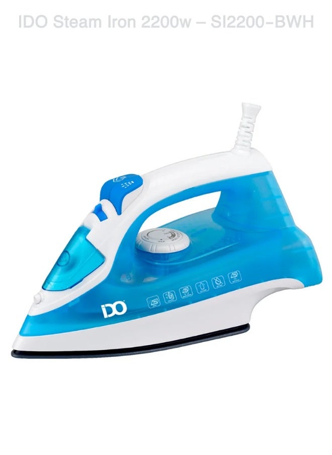 IDO IDO Ceramic Steam Iron 2200w, Blue&White – SI2200-BWH 