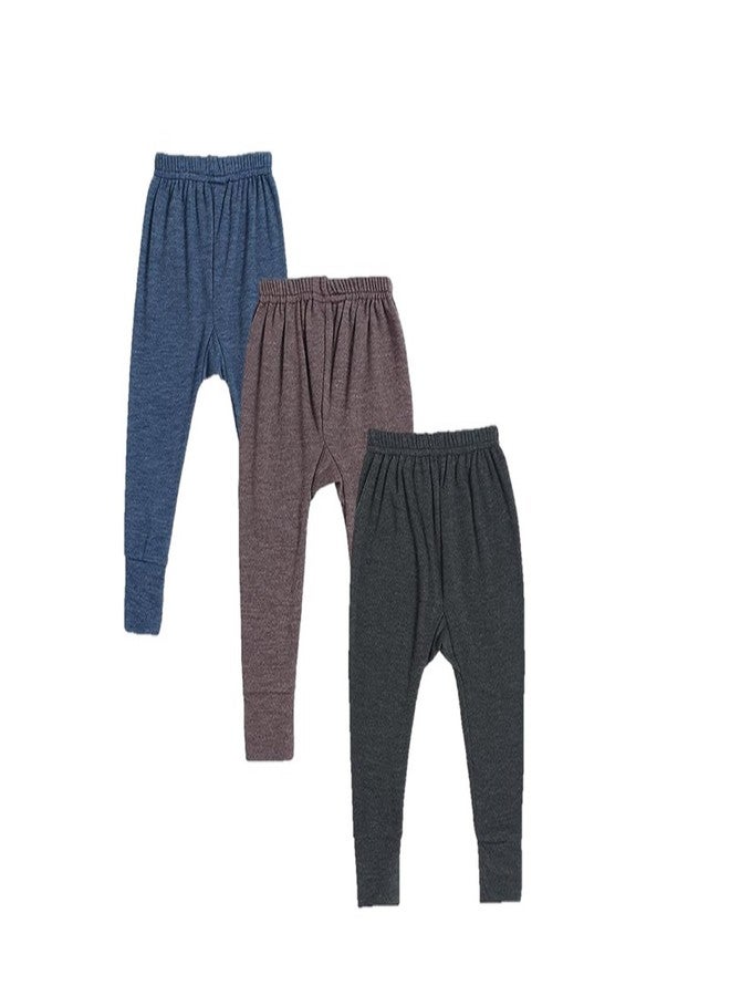 TIXY Baby Boy and Baby Girl Infant & Kids Warm And Cozy Woollen Bottom Pajamas/Pajami for Winter - Available in Thermal, Milanche, and Striped Designs. (Pack of 6) - Image 1