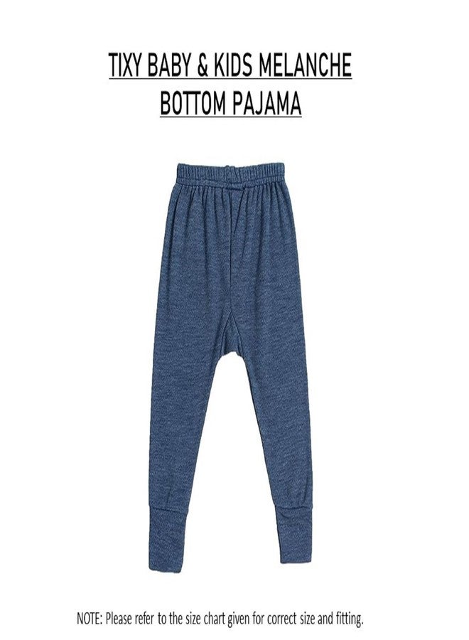 TIXY Baby Boy and Baby Girl Infant & Kids Warm And Cozy Woollen Bottom Pajamas/Pajami for Winter - Available in Thermal, Milanche, and Striped Designs. (Pack of 6) - Image 2