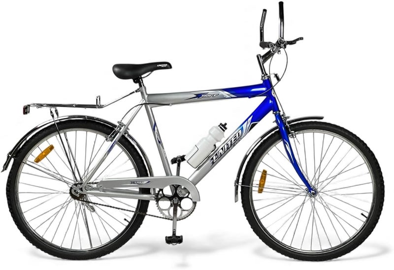 ALBADER Classic Bicycle, Vintage City Bike with Rear Carrier, Steel Frame Bikes, Comfort Commuter Bike, Dual Brake Road Bicycle, Daily Riding Bike, School Bicycle, Outdoor Bicycles - Image 1