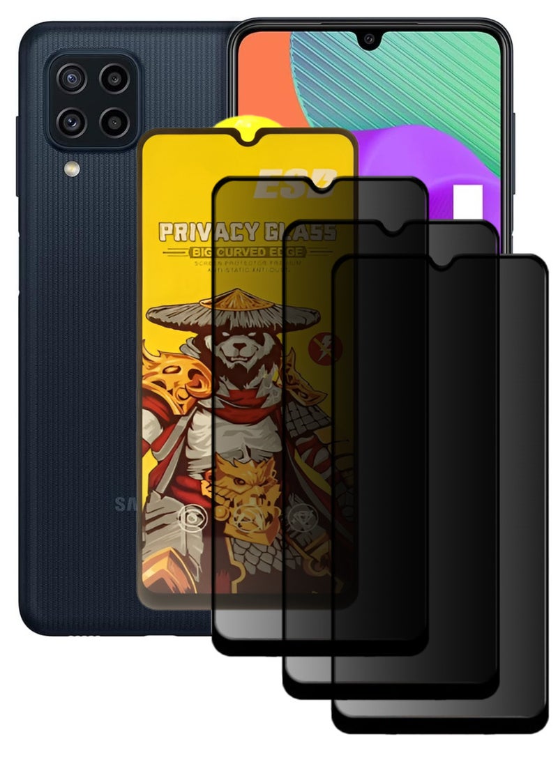 ESD 3 Pieces Tempered Dustproof Privacy Glass Screen Protector Compatible For Samsung Galaxy M22 - Image 1