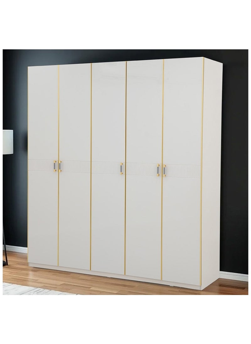 ROYALOAK Royaloak Phoenix 5 Door Wardrobe – MDF – High-Gloss Finish – Modern & Durable – Freestanding  - Image 1