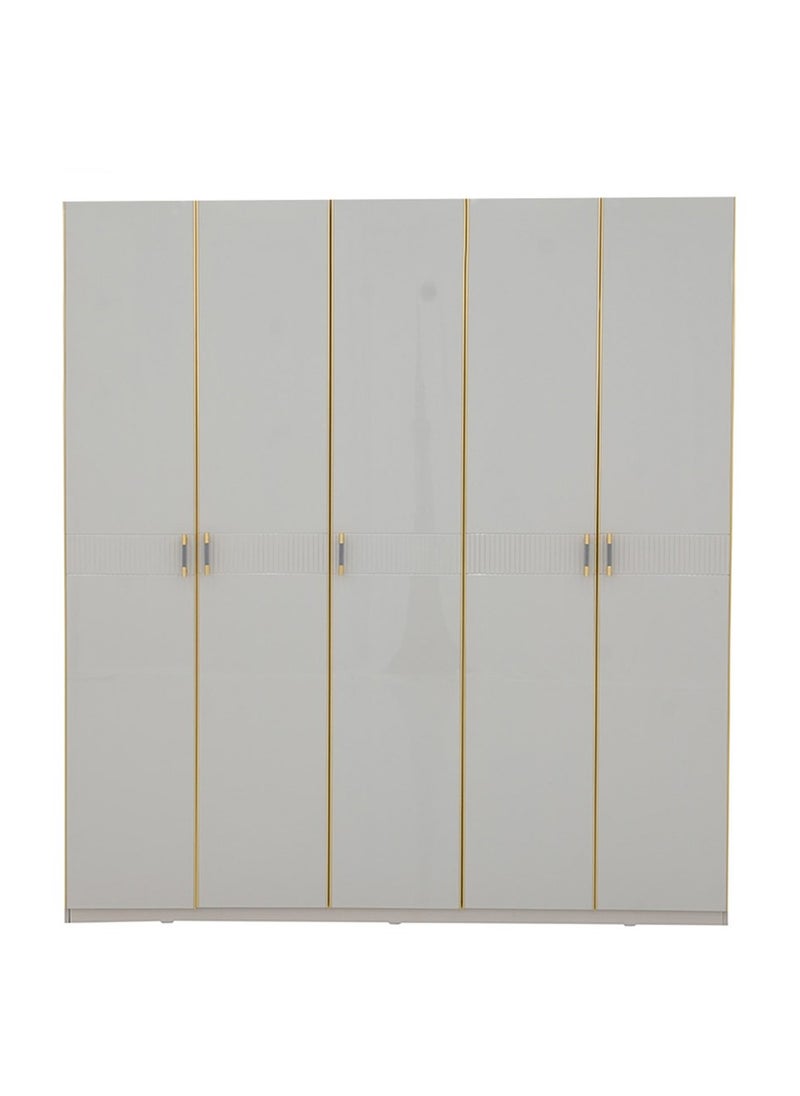 ROYALOAK Royaloak Phoenix 5 Door Wardrobe – MDF – High-Gloss Finish – Modern & Durable – Freestanding  - Image 2