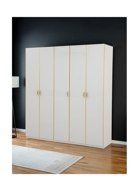 Royaloak Phoenix 5 Door Wardrobe – MDF – High-Gloss Finish – Modern & Durable – Freestanding