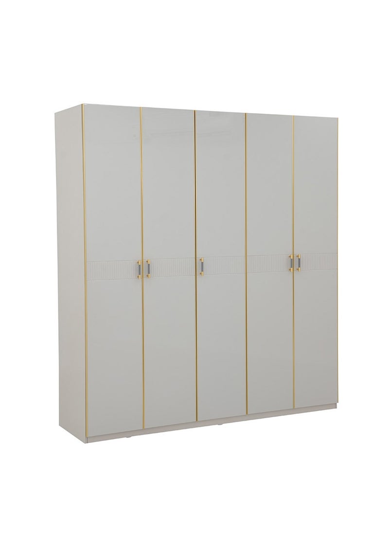 ROYALOAK - Royaloak Phoenix 5 Door Wardrobe – MDF – High-Gloss Finish – Modern & Durable – Freestanding - Image 1