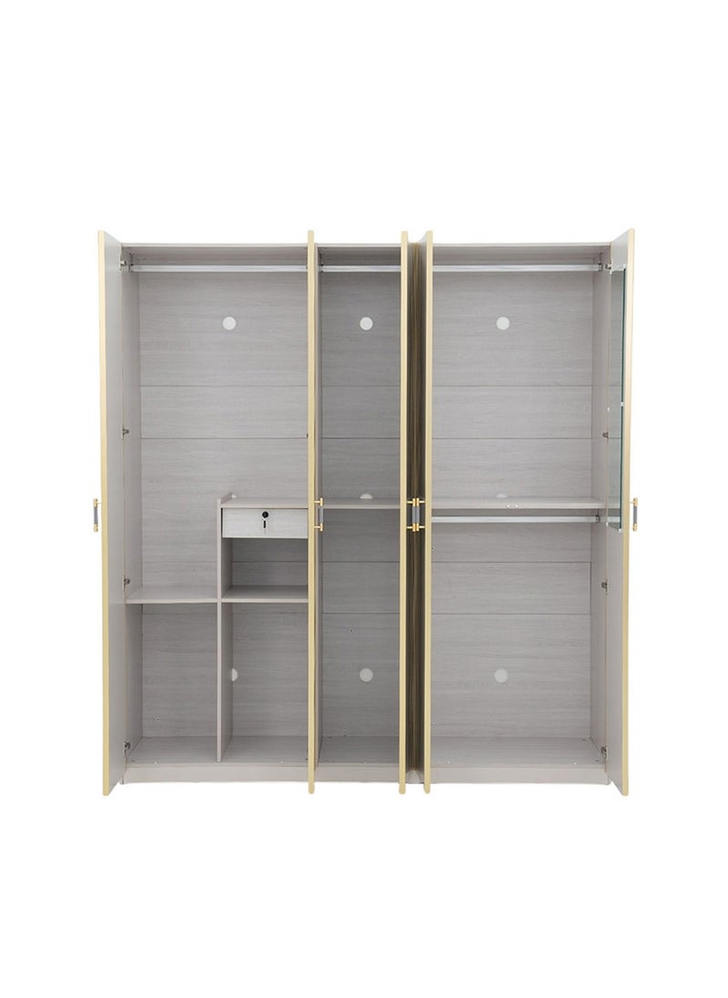 ROYALOAK - Royaloak Phoenix 5 Door Wardrobe – MDF – High-Gloss Finish – Modern & Durable – Freestanding - Image 1