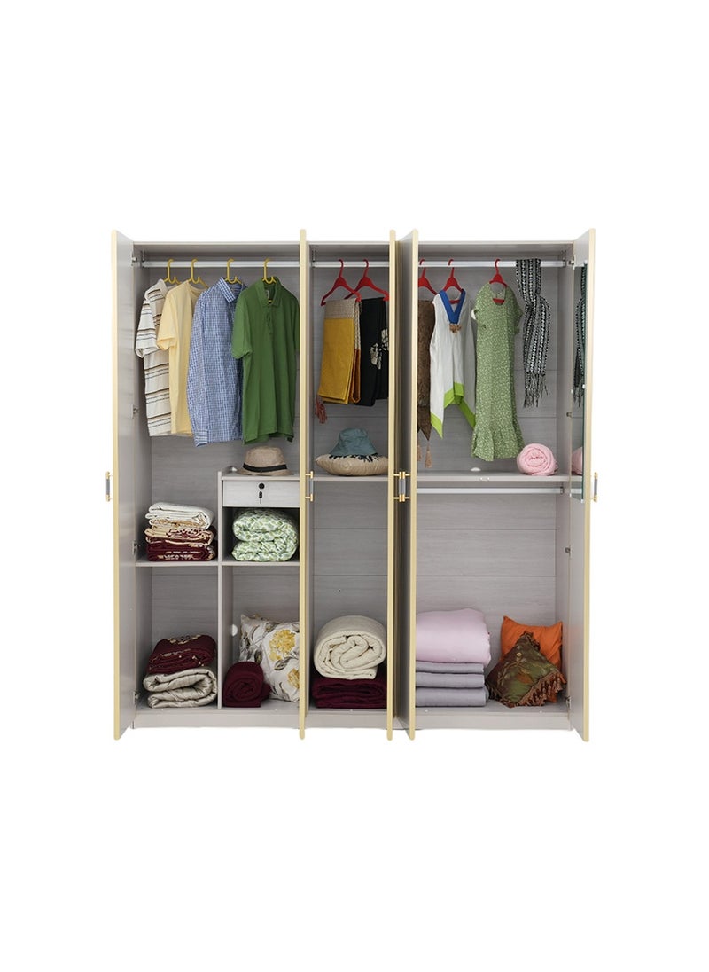 ROYALOAK - Royaloak Phoenix 5 Door Wardrobe – MDF – High-Gloss Finish – Modern & Durable – Freestanding - Image 1