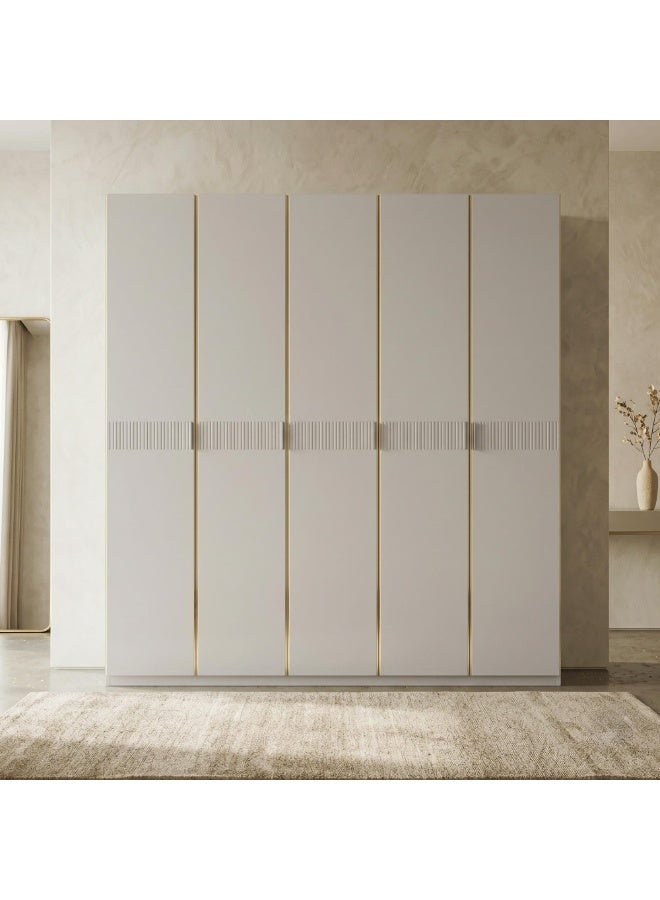ROYALOAK Phoenix 5 Door Wardrobe – HDF – High-Gloss Finish – Modern & Durable – Freestanding - Image 1