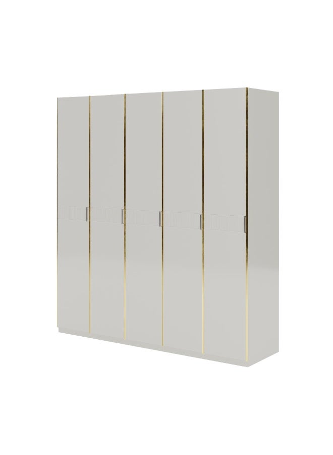 ROYALOAK Phoenix 5 Door Wardrobe – HDF – High-Gloss Finish – Modern & Durable – Freestanding - Image 4