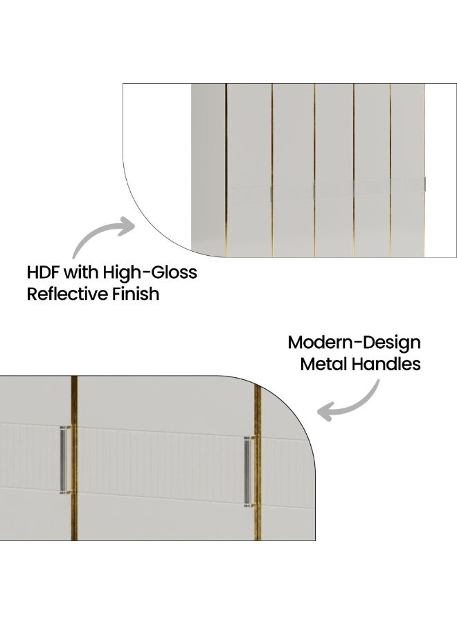 ROYALOAK Phoenix 5 Door Wardrobe – HDF – High-Gloss Finish – Modern & Durable – Freestanding - Image 5