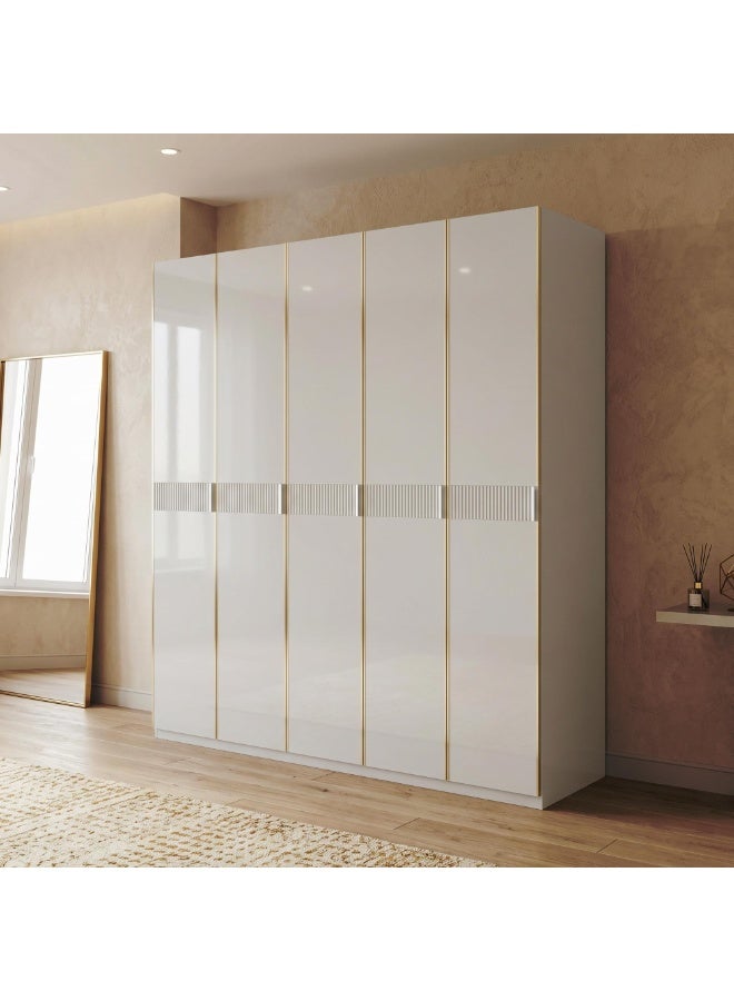 ROYALOAK Phoenix 5 Door Wardrobe – HDF – High-Gloss Finish – Modern & Durable – Freestanding - Image 2