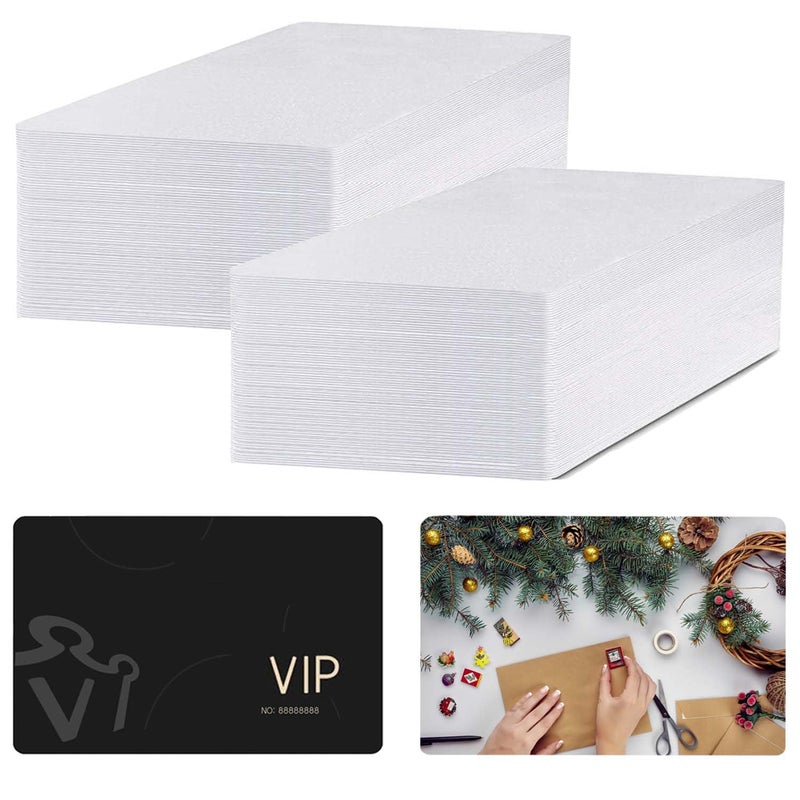 Knypeth 50 Pcs Sublimation Business Cards Blanks,Can Transfer Any Picture and Text in the Computer on them.86 x 54 mm(0.24mm Thickness) - Image 1