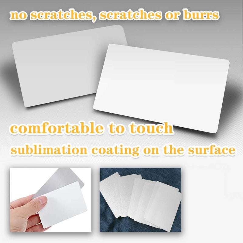 Knypeth 50 Pcs Sublimation Business Cards Blanks,Can Transfer Any Picture and Text in the Computer on them.86 x 54 mm(0.24mm Thickness) - Image 4