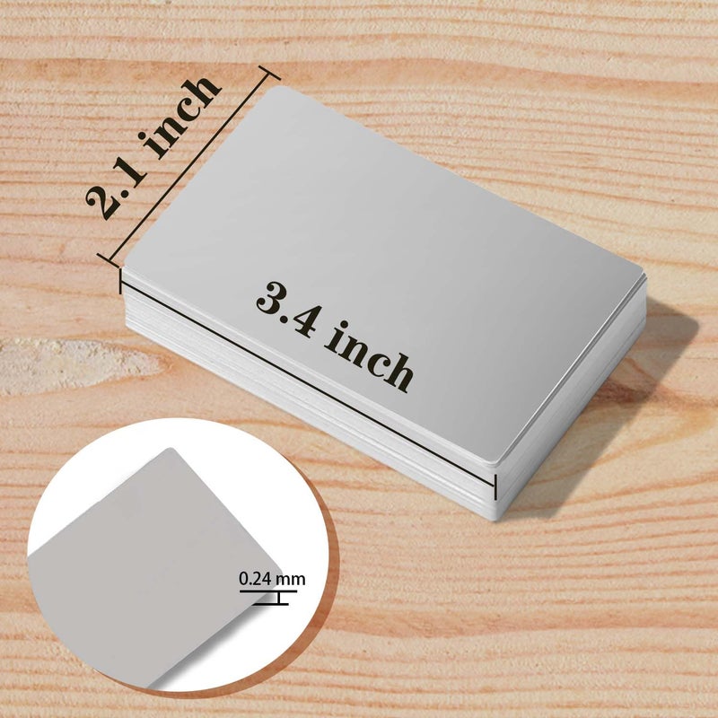 Knypeth 50 Pcs Sublimation Business Cards Blanks,Can Transfer Any Picture and Text in the Computer on them.86 x 54 mm(0.24mm Thickness) - Image 2