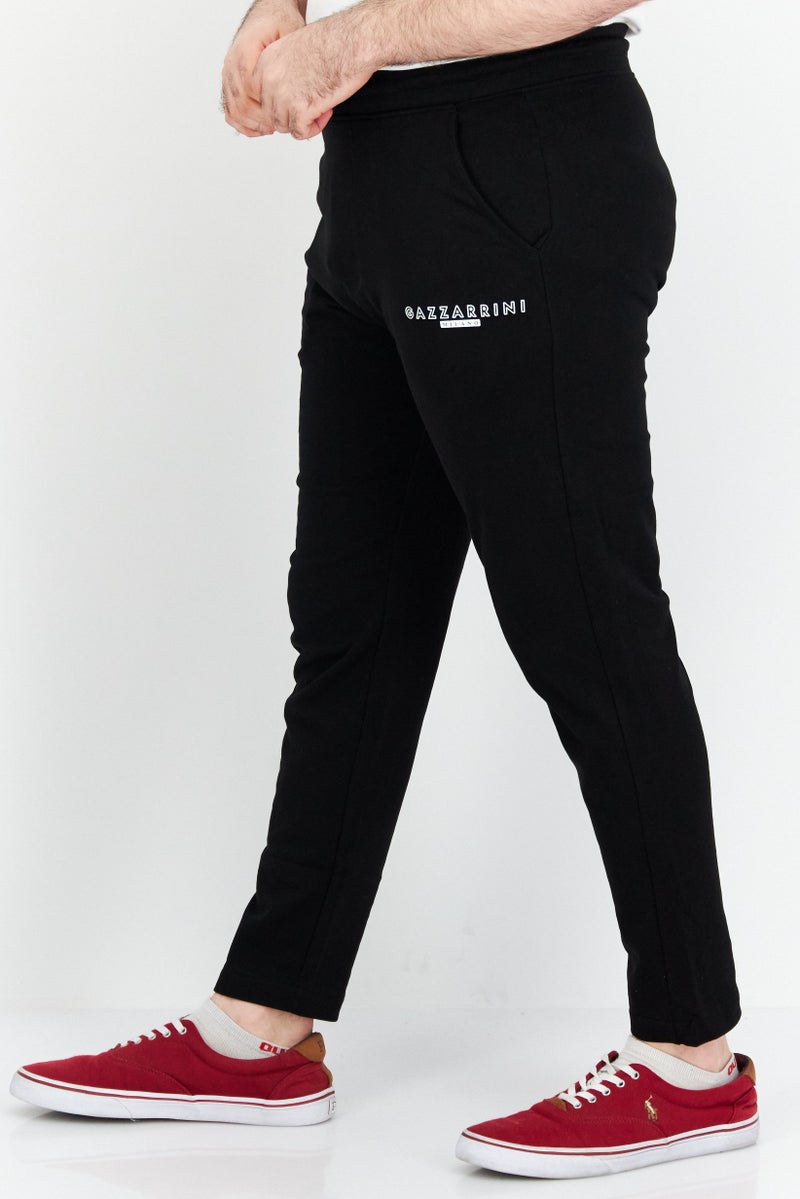 Gazzarrini Men Regular Fit Draw String Plain Sweatpants, Black - Image 4