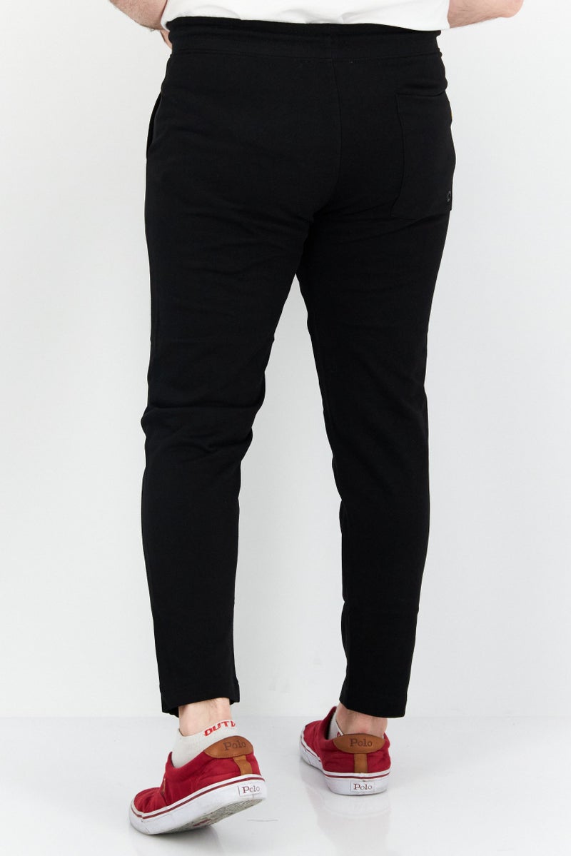 Gazzarrini Men Regular Fit Draw String Plain Sweatpants, Black - Image 2