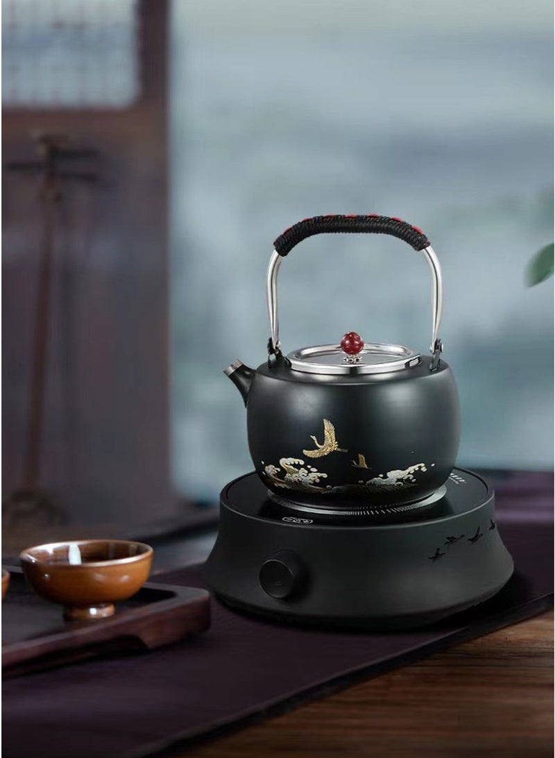 VUCATIN Mini Infrared Cooker, Infrared Stove, Coffee Pot Warmer, Electric Tea Kettle Stove, Electric Ceramic Hob 20 Minutes Auto Power Off Electric Stove, Heating Stovetop Burner (800W, Black) - Image 2
