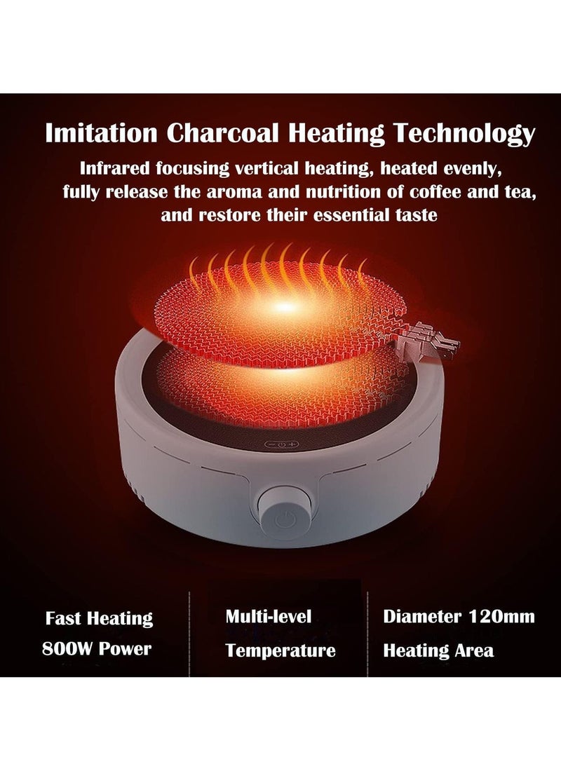 VUCATIN Mini Infrared Cooker, Infrared Stove, Coffee Pot Warmer, Electric Tea Kettle Stove, Electric Ceramic Hob 20 Minutes Auto Power Off Electric Stove, Heating Stovetop Burner (800W, Black) - Image 4