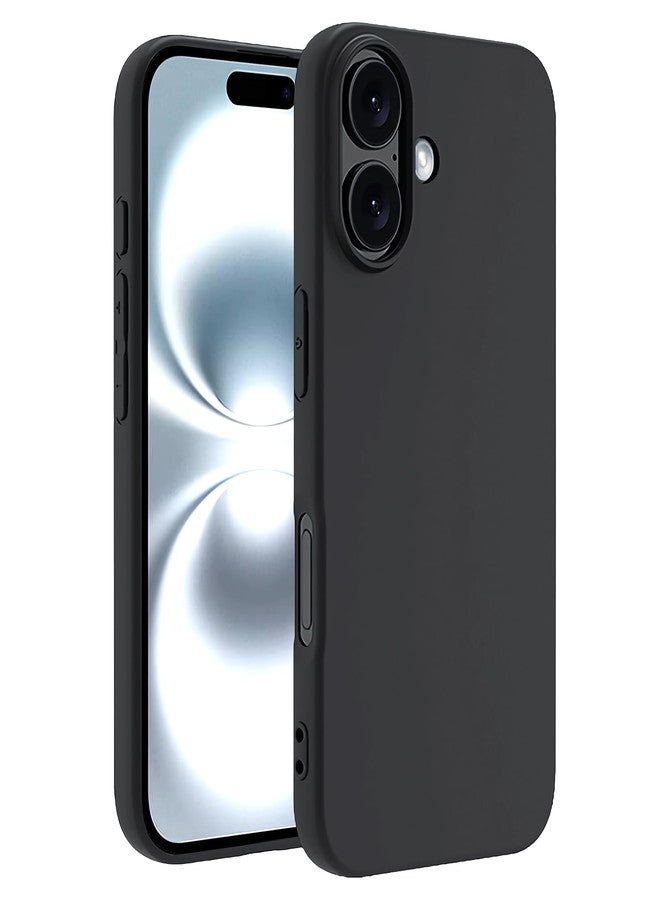TENOC Phone Case Compatible with iPhone 16 Plus, Black Case Anti-Fingerprint Protective Bumper Matte Cover for 6.7 Inch - Image 1