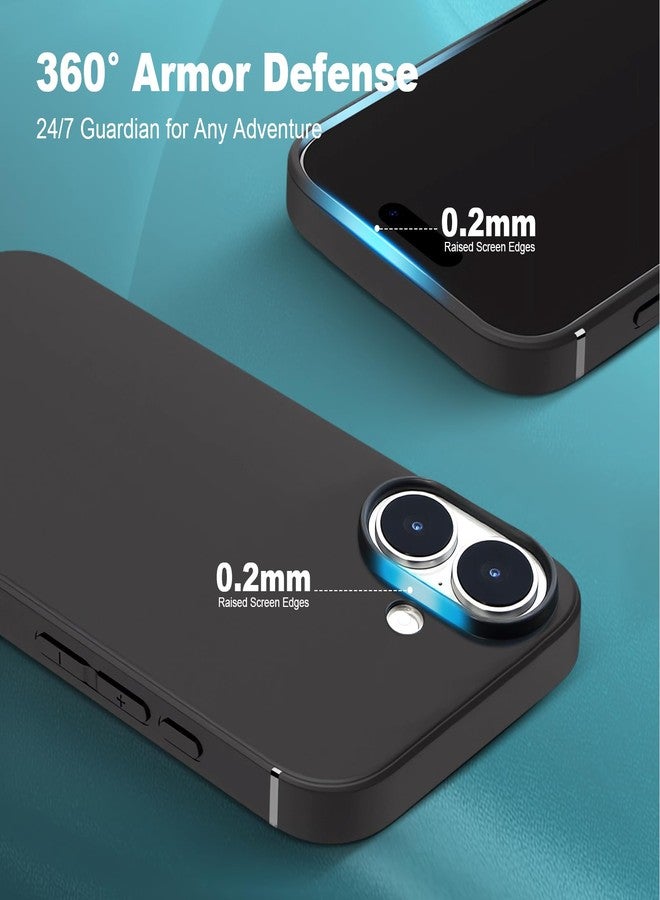 TENOC Phone Case Compatible with iPhone 16 Plus, Black Case Anti-Fingerprint Protective Bumper Matte Cover for 6.7 Inch - Image 5