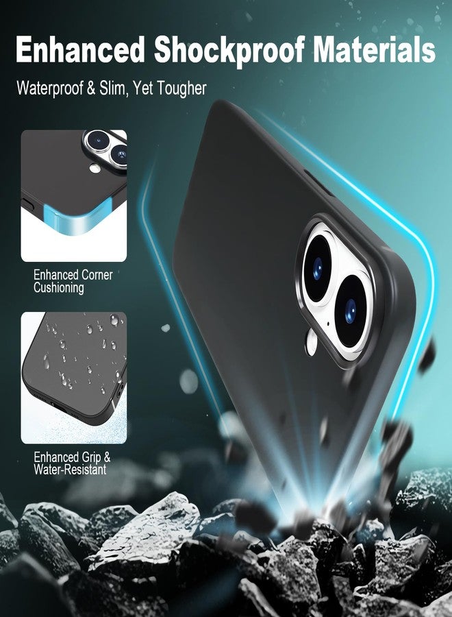 TENOC Phone Case Compatible with iPhone 16 Plus, Black Case Anti-Fingerprint Protective Bumper Matte Cover for 6.7 Inch - Image 3