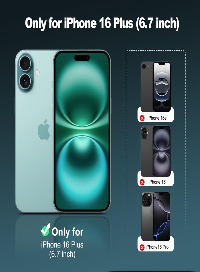 TENOC Phone Case Compatible with iPhone 16 Plus, Black Case Anti-Fingerprint Protective Bumper Matte Cover for 6.7 Inch - Image 2