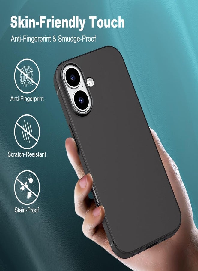 TENOC Phone Case Compatible with iPhone 16 Plus, Black Case Anti-Fingerprint Protective Bumper Matte Cover for 6.7 Inch - Image 4