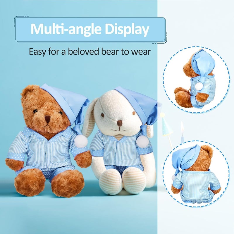 Civaner Stripe Bear Clothes Stuffed Animal Clothes 12 16 Inch Build a Lovely Stuffed Animal Costumes and Accessories Fit Bear is Not IncludedBlue - Image 4