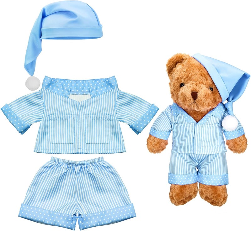 Civaner Stripe Bear Clothes Stuffed Animal Clothes 12 16 Inch Build a Lovely Stuffed Animal Costumes and Accessories Fit Bear is Not IncludedBlue - Image 1