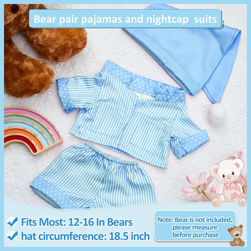Civaner Stripe Bear Clothes Stuffed Animal Clothes 12 16 Inch Build a Lovely Stuffed Animal Costumes and Accessories Fit Bear is Not IncludedBlue - Image 2