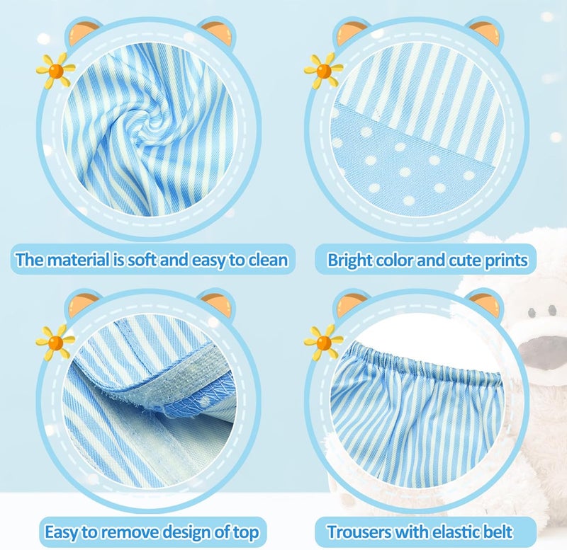 Civaner Stripe Bear Clothes Stuffed Animal Clothes 12 16 Inch Build a Lovely Stuffed Animal Costumes and Accessories Fit Bear is Not IncludedBlue - Image 3