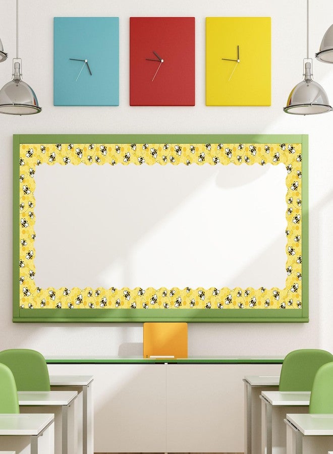 Whaline 32.8 Ft Summer Bulletin Board Border Yellow Bee Honeycomb Scalloped Die Cut Trim Border Roll for Summer Bee Day Home Party Supplies - Image 4