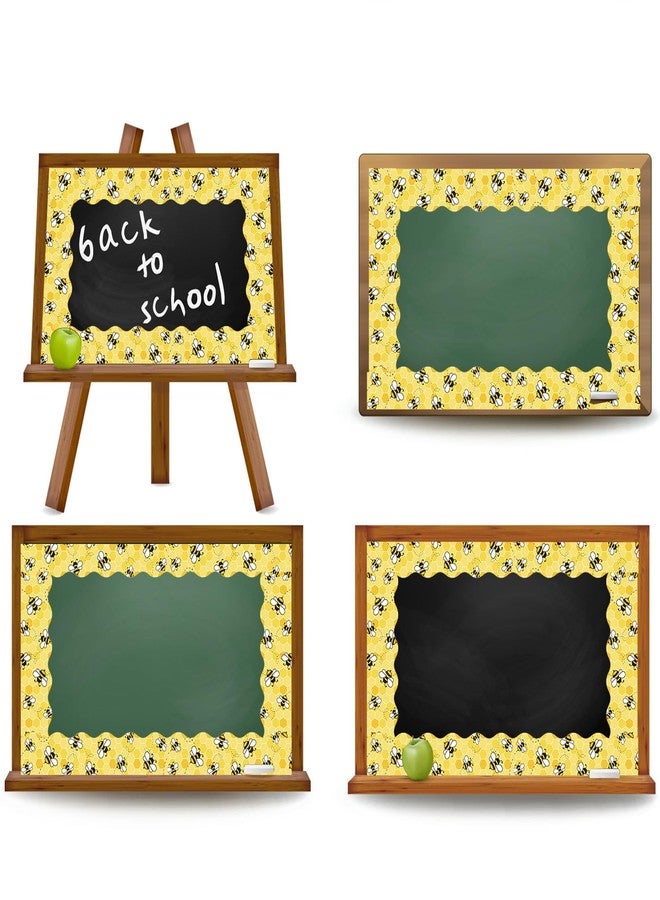 Whaline 32.8 Ft Summer Bulletin Board Border Yellow Bee Honeycomb Scalloped Die Cut Trim Border Roll for Summer Bee Day Home Party Supplies - Image 3