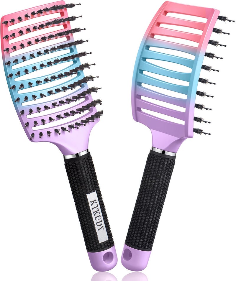 KTKUDY Wet or Dry Detangling Hair Brush for All Hair Types  Eliminates Knots  Reduces Breakage Hairbrush  Tangle Free Detangler Brush For Women Men  Kids Single 1 Count