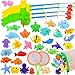 AUUGUU Magnetic Fishing Pool Toys Game Water Table Bathtub Bath Toy Pole Rod Floating Fish Birthday Party Gifts for Toddler Age 3 4 5 6 Year Old Kids Outdoor Toys - Image 4