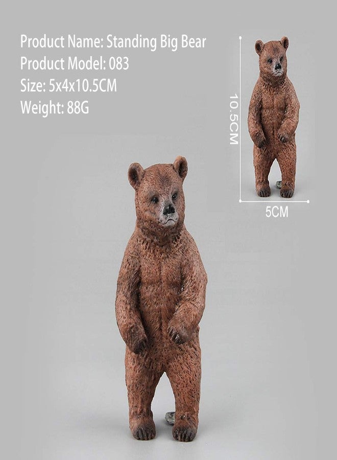 DOYIFun Pack of 3 Grizzly Bear Figures Toy, Forest Bear Animal Figurines Set Cake Topper Woodland Animal Party Supplies Baby Shower Brown Bear Home Office Decoration - Image 4