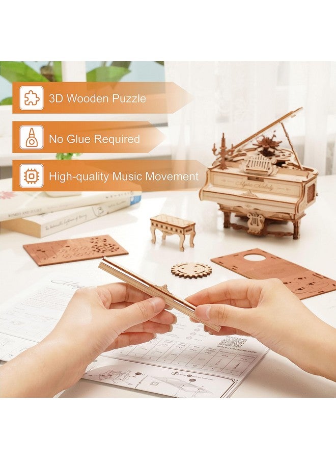 RoWood 3D Puzzles For Adults Wooden Magic Piano Model Kits Mechanical Wooden Puzzles Gifts For Adults Puzzle Music Box For Adults Teens&Friends - Image 2