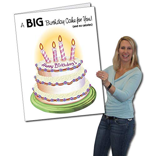 VictoryStore Jumbo Greeting Cards Giant Birthday Card birthday cake 2 feet x 3 fee card with envelope 12429