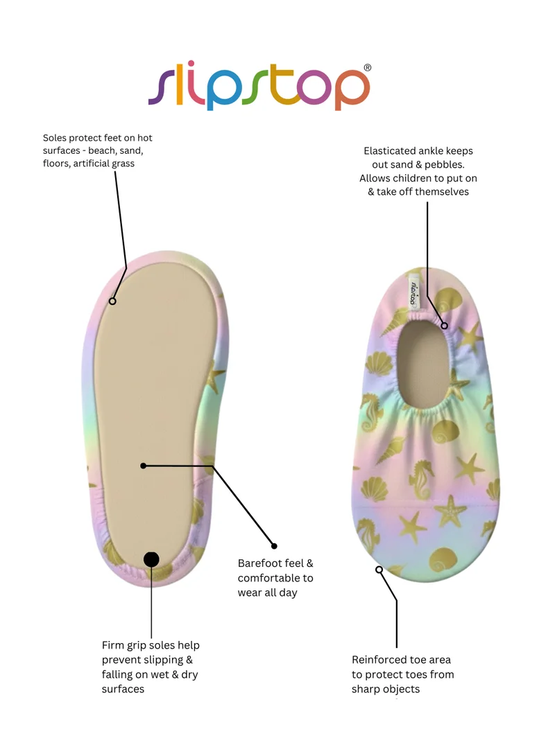 Slipstop XXXL Slipstop Golden Kids Non Slip Water and Beach Shoes Lightweight Quick Dry Swim Ready Footwear for Babies and Children  | Best Price UAE