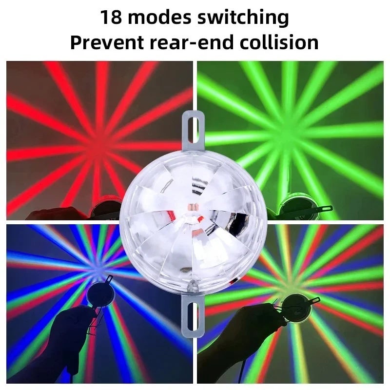 Anti Tailgating Car Chassis Lights Electric Car Motorcycle Car Anti-fog Lights 18 Modes Switching Prevent Rear-end Collision - Image 2