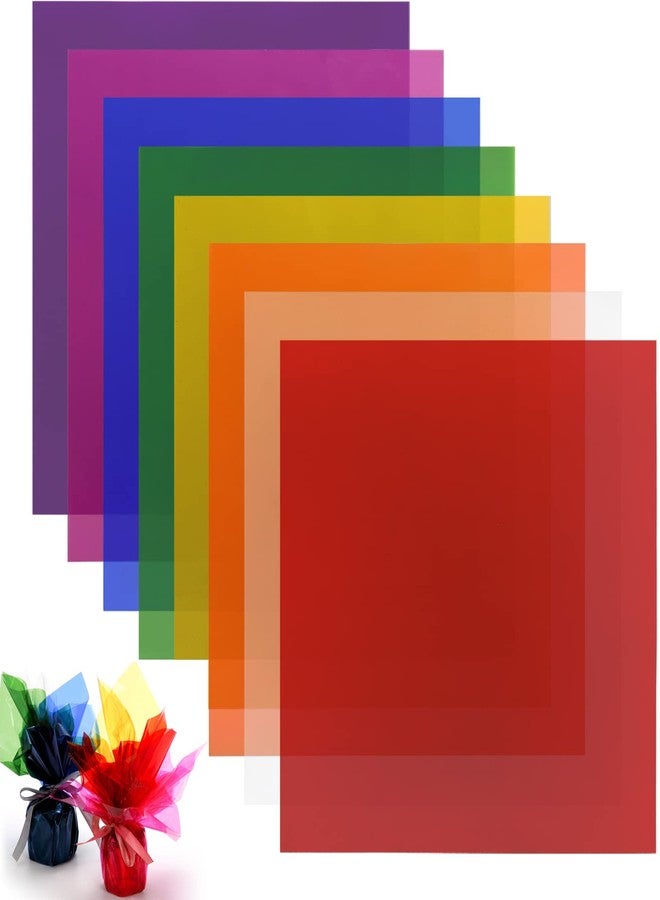 Dicunoy 240 PCS 12" Colored Cellophane Sheets, Large Cello Sheets, Colorful Plastic Cellophane Wrap Transparency Film Sheets for Easter Eggs, Candy, Arts Crafts, Science, Scrapbooks Albums - Image 1
