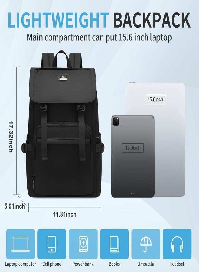 SUN EIGHT Laptop Backpack for Men & Women Travel Backpack Waterproof Business & College Backpacks Casual Daypacks for Work (10360-Black) - Image 3
