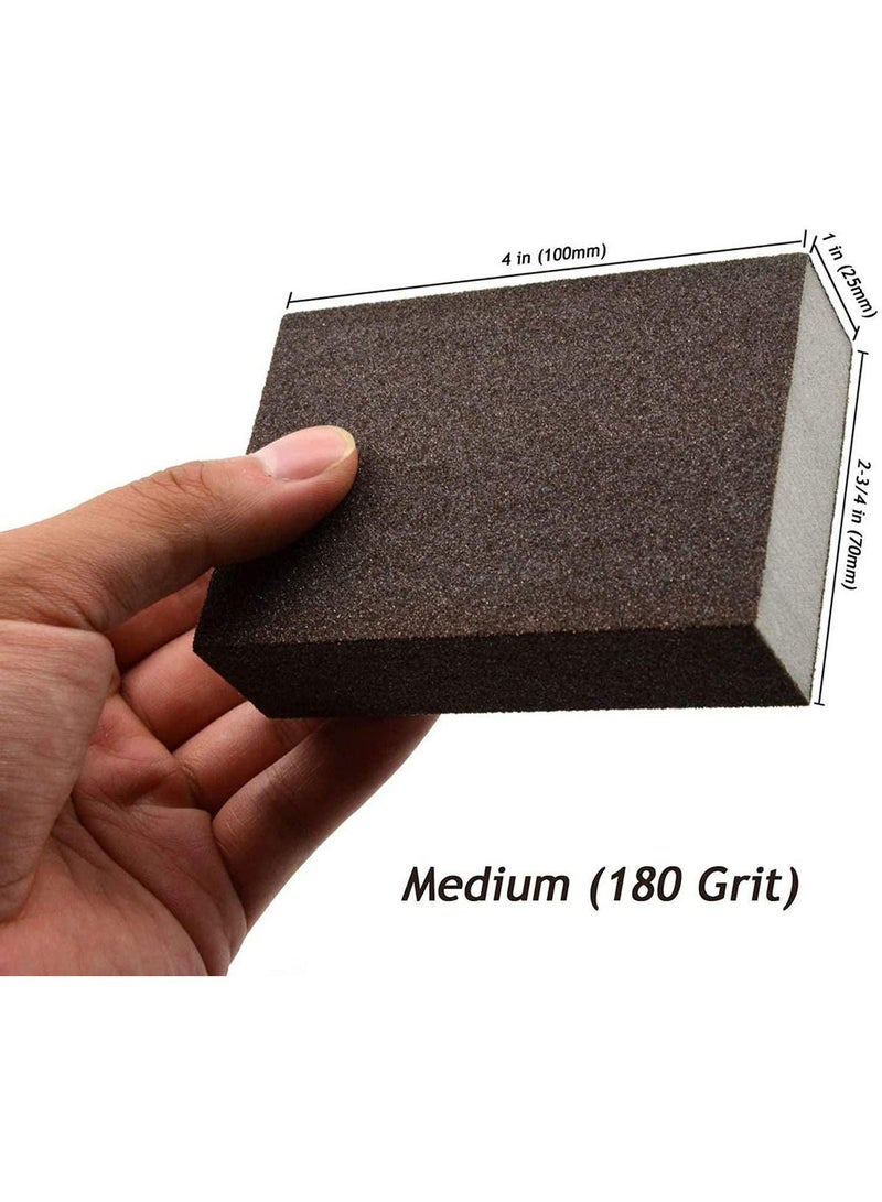 Y&D Medium (180 Grit) Manual Sanding Sponge, Sponge Sheet Kitchen Knives Scissors Rust Removal Polishing Grinding Abrasive Block 4-Inch, 4-Pack  - Image 5